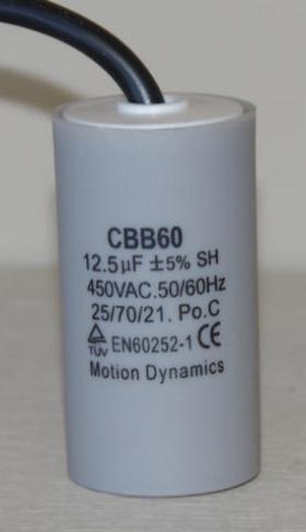 12.5ÂµF, 500V AC Start/Run Capacitor (CBB60) With Lead Wires