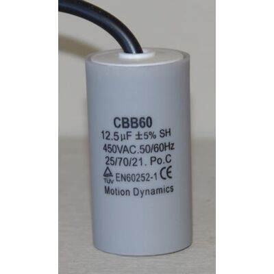 12.5ÂµF, 500V AC Start/Run Capacitor (CBB60) With Lead Wires